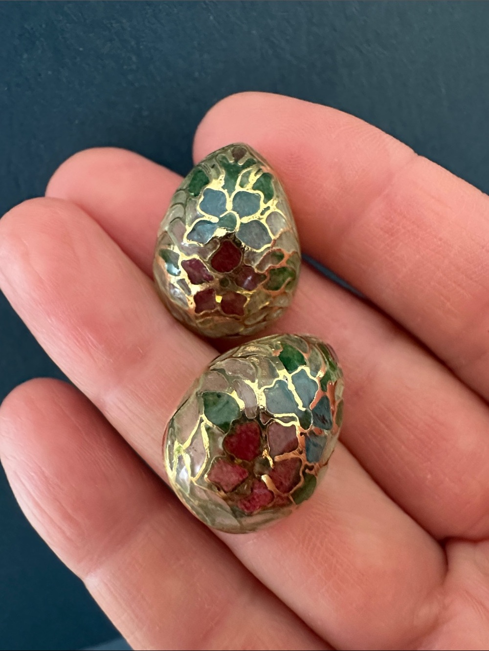 NEW Listing 🌺 Rare Vintage Cloisonne Earrings